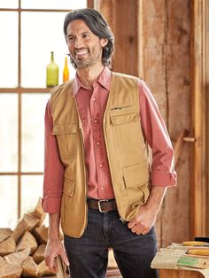 This 10-Pocket Vest Has a Place for Everything to Keep ?Outdoor Essentials Organized and at the Ready Functional Travel Vest With Pockets, Functional Vest With Pockets For Travel, Fall Outdoor Vest With Pockets, Fall Vest With Side Pockets For Outdoor Activities, Fall Outdoor Vest With Side Pockets, Utility Vest With Patch Pockets For Fall, Cargo Pocket Vest For Outdoor Activities In Fall, Fall Outdoor Cargo Vest, Outdoor Work Vest With Pockets For Fall