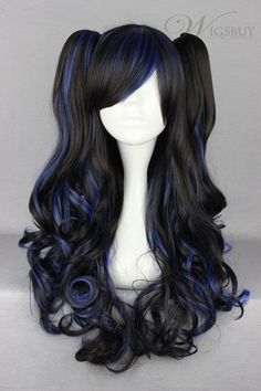 Kawaii Wigs, Anime Wigs, Cosplay Hair, Kawaii Hairstyles, Wavy Curly Hair, Anime Hair, Long Wigs, Long Curly Hair, Long Curly