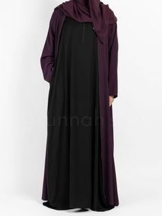 Classic Robe (Black) Elegant Black Abaya With Modesty Panel, Elegant Fall Abaya With Modesty Panel, Elegant Abaya With Modesty Panel For Fall, Abaya Black, Modest Outfit, Fabric Textures, Womens Robes, Solid Clothes, Crepe Fabric