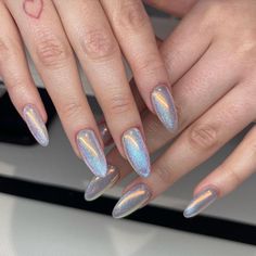 41 Cat Eye Nails for a Cute and Sparkly Manicure 2024 Inspo Spring Cat Eye Nails 2024, White Cat Eye Nails, Chrome Nails Almond, Sparkly Manicure, Spring Cat, Donut Cat, Inspiration Pics, Glazed Donut, Eye Nails