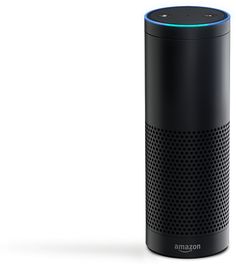 an amazon echo speaker is shown in front of a white background