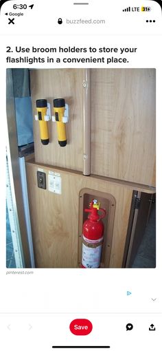 the fire extinguisher has two yellow and black hoses attached to it