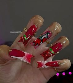 @toptierprincess Acrylic Duck Nails, Beige Nails Design, Nails Creative, Tapered Square Nails, Sassy Nails, Duck Nails, Cherry Nails