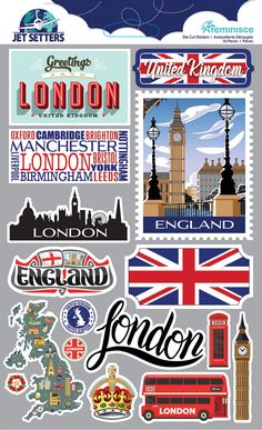 the london sticker sheet is shown