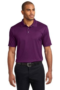 Port Authority ® Performance Fine Jacquard Polo. K528 - VIOLET PURPLE - S | Port Authority Performance Fine Jacquard Polo Shirt in Violet Purple Size Small | Polyester Outfit Hombre, Screen Printing Process, Red Kap, Port Authority, Work Wear Women, Woven Dress, Style Outfits, Short Sleeve Polo, Zip Sweatshirt