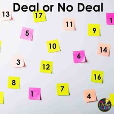 post it notes with the words dead or no deal written on them