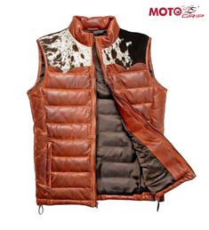 I just added a new item to eBay, Men's Puffer Leather Vest Bomber Brown Western Winter Padded Quilted Waistcoat! #eBay #eBaySeller Western Style Brown Leather Jacket For Winter, Brown Western Leather Jacket For Winter, Leather Winter Outdoor Vest, Leather Winter Vest With Pockets, Sleeveless Western Winter Outerwear, Outdoor Brown Leather Vest, Mens Western Leather Vest, Rugged Leather Sleeveless Vest, Men’s Leather Vest