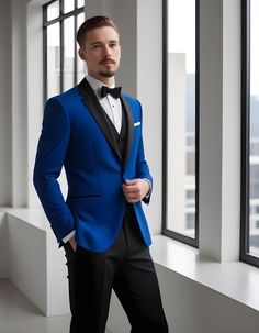 BLUE 3 PIECE TUXEDO, Wedding Stylish Suit, Blue Coat With Black Vest And Pant This is new modern Slim fit 3D Cut style which give you look slimmer and smarter. Color - Blue Tuxedo+Balck Vest And Pant Jacket and vest are lined with 100% Satin Notch Lapel, Two Pockets at bottom of jacket and one inside. Free Express Shipping all over the world. Blue Tuxedo Style Blazer For Ceremonies, Blue Tuxedo Blazer For Ceremonies, Royal Blue Tuxedo Suit For Party, Royal Blue Notch Lapel Tuxedo For Wedding, Blue Fitted Suit For Formal Occasions, Formal Fitted Blue Suit, Royal Blue Notch Lapel Suit For Wedding, Blue Fitted Formal Suits, Elegant Blue Blazer For Ceremony