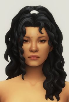 an animated image of a woman with long black hair