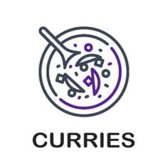 the logo for curries is shown on a white background with blue and purple lines