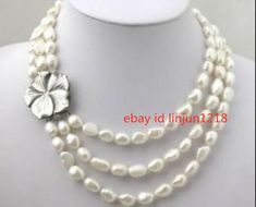 Store Categories Store Categories Other 3 Rows 8-9mm Natural White Baroque Pearl Beads Necklace 18-20'' AA++ Product Description Product Description size(Appro   8-9mm Quantity:   1pcs length:   18-20" Clasp: . Shipping & Handling: Normally delivery time is about 15-30 working days. To get the shipping discount and invoice, Just simply wait until all of the auctions have ended, and complete the checkout from the most recent Email or any auction page after you finish bidding. Payment Policy: 1. P White Baroque Pearl Necklace, Cultured Pearl Necklace, Pearl Jewelry Necklace, Baroque Pearl Necklace, Freshwater Pearl Necklace, Homemade Jewelry, Flower Pendant Necklace, White Freshwater Pearl, Freshwater Pearl Necklaces