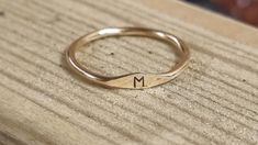 14 karat gold filled ring. Personalised with initials of your choosing. Gold Stacking Ring, Gold Filled Ring, Gold Ring Stack, Stacking Ring, Gold Gold, Stacking Rings, Stackable Rings, Gold Filled, Initials