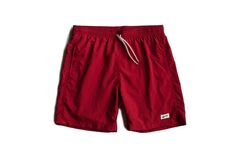 Solid Red Swim Trunk Classic Red Summer Bottoms, Lightweight Micro-elastic Bottoms For Summer, Red Summer Bottoms For Outdoor, Red Summer Outdoor Bottoms, Lightweight Nylon Bottoms, Summer Bottoms With Elastic Waistband In Recycled Polyester, Lightweight Recycled Polyester Bottoms For Summer, Lightweight Bottoms With Elastic Waistband For Summer, Lightweight Elastic Waistband Bottoms For Summer