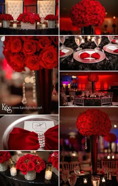 Red Wedding Inspiration Board with red roses eM the venue wedding in Dallas Texas #weddings #wedding #red Red And White Weddings, Red Wedding Theme, Wedding Red, Venue Wedding, Wedding Inspiration Board, Black Table, Red Wedding, Black Wedding, Reception Decorations