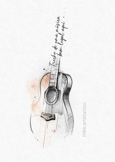 a drawing of an acoustic guitar with the words, i am not sure what to do