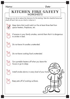 a fire safety worksheet with instructions to help kids learn how to use it