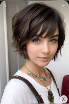 Long "bixie" Haircut, Short Hair Styles Brunette, Teen Pixie Cut, Short Hair Cuts For Fine Hair For Women, Short Hair Styles Over 40 For Women, Pixy Bob, Short Hairstyle Women Pixie, Short Messy Haircuts For Women, Chin Length Hair Round Face