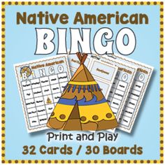 native american print and play game for children to practice their language, spelling and writing skills