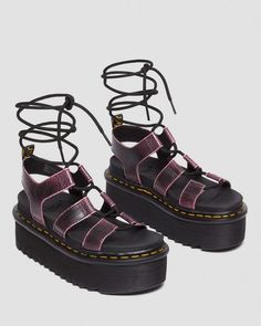 Nartilla Distressed Leather Platform Gladiator Sandals in Black | Dr. Martens Dr Martens Nartilla, Platform Gladiator Sandals, Black Fondant, Black Dr Martens, Black Gladiator Sandals, Womens Gladiator Sandals, Leather Gladiator Sandals, Black Platform, Goodyear Welt