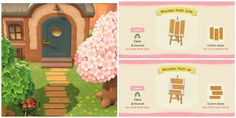 an animal crossing game is shown in two different screens