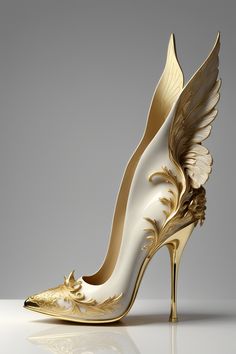 Fantasy High Heels, Shoes With Wings, Fantasy Heels, Angel Shoes, Fancy Boots, Fantasy Shoes, Whimsical Shoes, Men High Heels, Magic Shoes