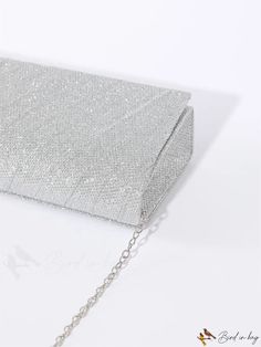 BirdinBag - Sparkling Ruched Chain Flap Bag: Ideal Bridal Purse for Weddings, Proms & Parties Elegant Silver Evening Bag With Chain, Silver Evening Bag With Chain For Gift, Elegant Silver Bag With Chain, Elegant Silver Bags With Chain Detail, Formal Silver Bag With Chain, Silver Chain Bag For Event, Rectangular Chain Evening Bag For Weddings, Silver Wedding Bag With Chain Strap, Silver Wedding Bag With Chain Detail