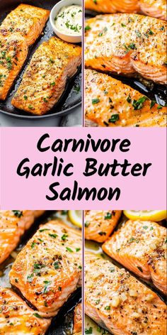 grilled salmon fillets with garlic butter and lemon