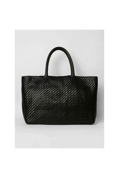 Allan K Morgan X Large Double Jump Leather Woven Tote | Black Black Woven Shoulder Bag For Errands, Casual Black Shoulder Bag With Intrecciato Weave, Black Woven Leather Shopping Bag, Black Bag With Intrecciato Weave For Everyday, Chic Handwoven Leather Bag, Casual Black Shoulder Bag With Rolled Handles, Black Leather Handwoven Shoulder Bag, Casual Black Woven Leather Bag, Modern Black Handwoven Bag