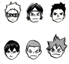 an image of anime avatars with different expressions on their faces and haircuts