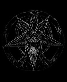 an image of a demon head in the middle of a pentagramus circle on a black background