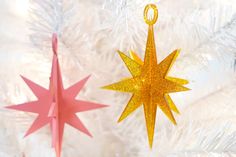 3D Stars + Christmas Ornament SVG Files - Happiness is Homemade Star Ornaments, Bedroom Christmas, Country Chic Cottage