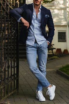 Mens Fashion Blazer, Stylish Men Casual, Mens Casual Dress Outfits, Outfit Jeans, Mode Casual, Mens Fashion Casual Outfits, Stylish Mens Outfits, Man Style