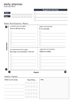 the daily planner is shown with tasks, tasks and important things to do in it