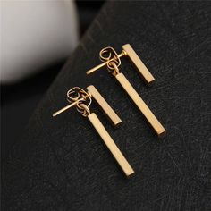 Material: Copper T and Geometric shape design Color: Rose Gold, Gold, and Silver New Fashion Earrings, Front Back Earrings, Ear Jacket Earring, Earring Jackets, Minimal Earrings, Bar Stud Earrings, Bar Studs, Ear Jacket, Stud Jewelry