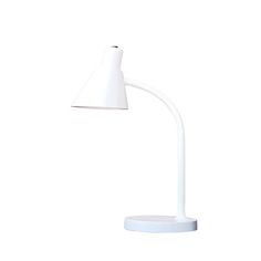 a white desk lamp on a white background with the light turned off and dimming