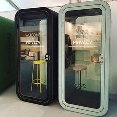 two privacy doors with the words privacy written on them