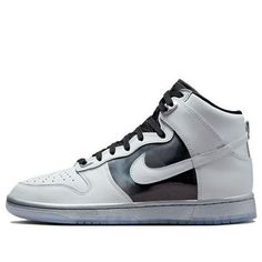 Women's Nike Dunk High SE White/White-Metallic Silver Size: 8.5.  Gender: female.  Age Group: adult. Baby Nike, Running Short, Nike Dunk High, Dunk High, Fashion Materials, Nike Womens, Heather White, 80s Vintage, Leather Pattern