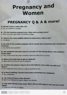 a sign that says, pregnant and women pregnancy q & a is more than one