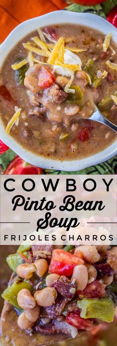 cowboy pinto beans soup with potatoes and carrots