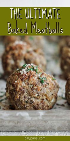 the ultimate baked meatballs recipe with text overlay