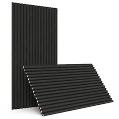 two black corrugated sheets are stacked on top of each other