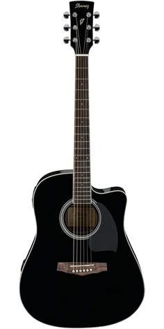 an acoustic guitar is shown against a white background