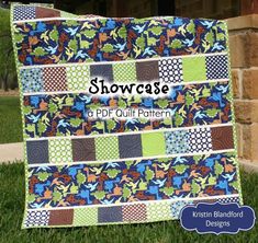 Kristin Blandford Designs Kristin's Quilt Patterns Showcase Quilt Pattern - Charm Pack and Focal Fabric Friendly Charm Pack Quilt Patterns, Charm Pack Quilt, Charm Pack Quilts, Quick Quilt, Baby Quilt Pattern, Charm Packs, Quilt Care, Childrens Quilts, Baby Quilt Patterns