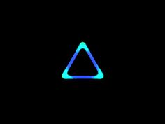 a blue triangle on a black background