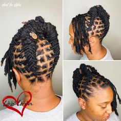 Updo Starter Loc Styles, Starter Loc Updo, Styling Short Locs, Starter Loc Updo Styles Short, Locs Updo Styles, Short Starter Loc Styles For Women, Loc Mohawk Styles, Loc Updo Styles