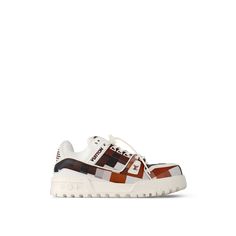 LOUIS VUITTON® - Lv Trainer Maxi Sneaker - Brown Lv Trainers, Louis Vuitton Gifts, Leather Denim, The Cult, Brown Sneakers, Silver Jewelry Fashion, Buckle Shoes, Pharrell Williams, Boot Pumps