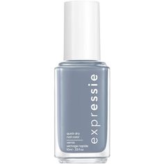 expressie is the only quick dry nail polish worthy enough to carry the essie name. expressie dries in about a minute so you can grab, try, and apply on-the-fly. essie’s first-ever angled brush allows for easy application with both hands. a wide range of unconventional shades to express yourself in every moment. vegan formula: does not contain animal derived ingredients. angle brush down on clean nail bed; apply two coats of any expressie color using dominant hand. flip and angle brush down using Fast Drying Nail Polish, Best Summer Nail Color, Quick Dry Nail Polish, Dry Nails Quick, Essie Gel Couture, Nail Color Trends, Essie Gel, Vegan Nail Polish, Dry Nail Polish