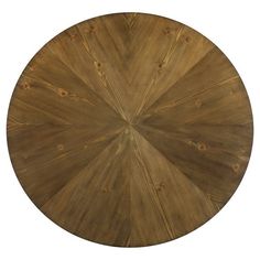 a round wooden table with woodgrain on the top