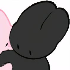 a drawing of a black teddy bear hugging a pink heart