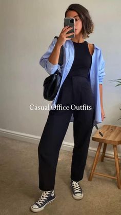 Business Casual Vans Outfit, Smart Casual Job Interview Outfit, Cute Fall Outfits Work Business Casual, Spring Outfits Smart Casual, Outfit Ideas Sporty Casual, Monday Work Outfit Casual, Smart Casual Women Summer Outfits, Sporty Office Outfit Summer, Friday Ootd Work Casual